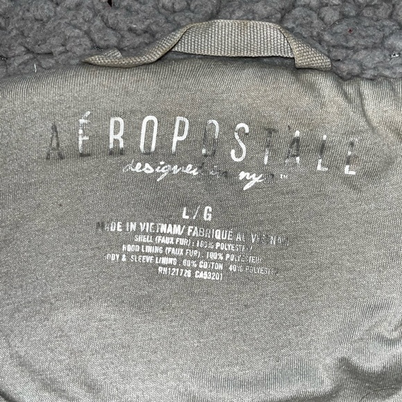 Ladies large Aeropostale gray Sherpa zip up hoodie with adorable bear ears warm - Picture 14 of 16